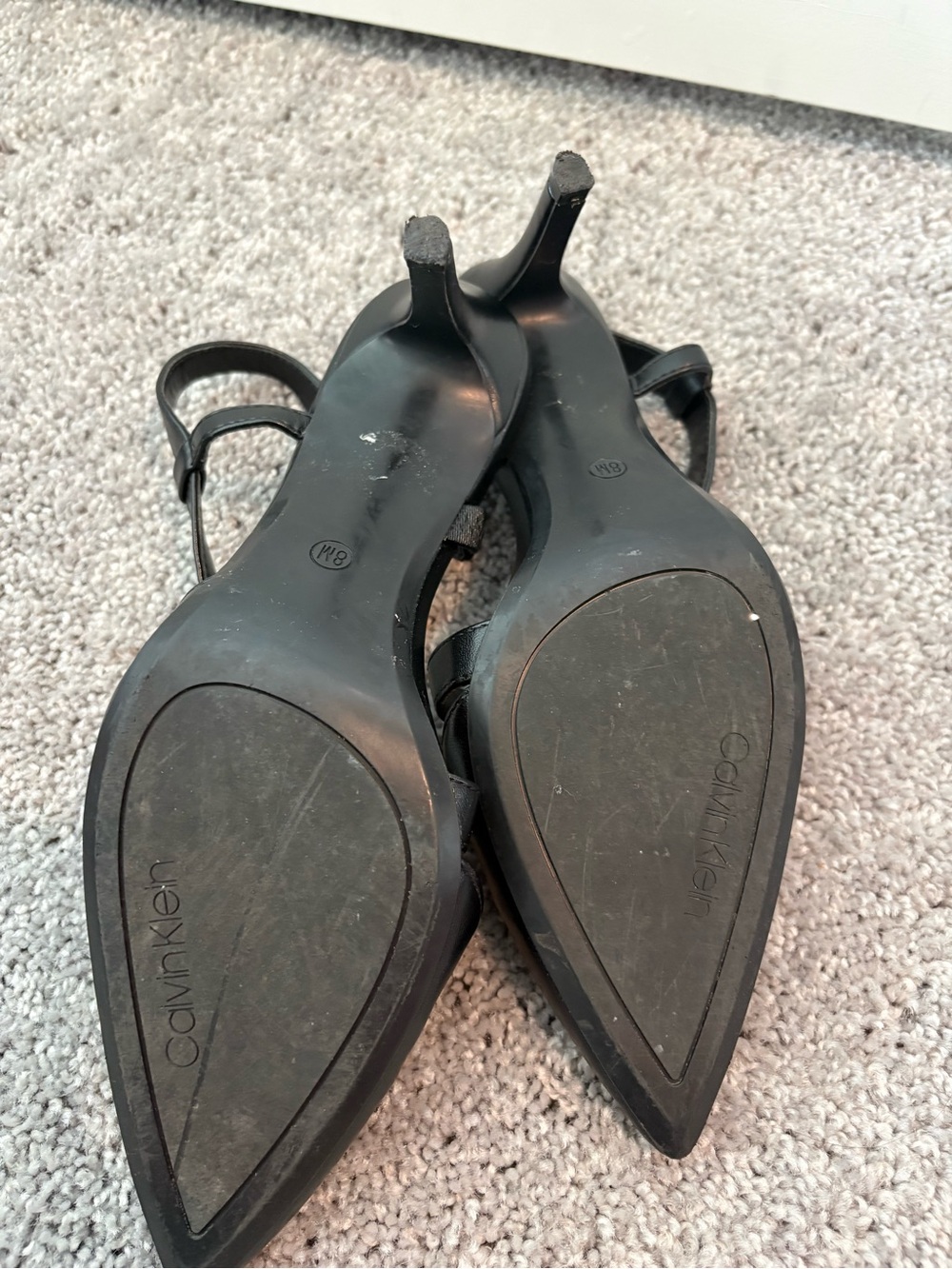 Calvin Klein Black Pointed Slingback Heels - Picture 3 of 4